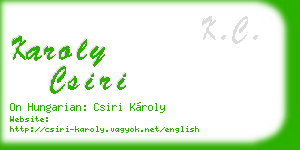 karoly csiri business card
